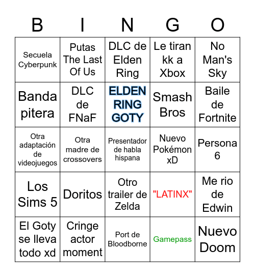 papabingo :v Bingo Card