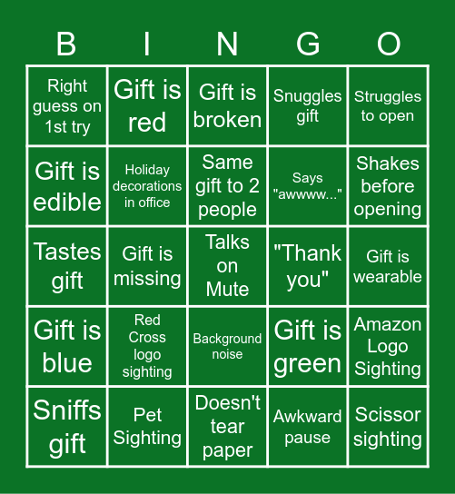 Consumer Fundraising Holiday Party Bingo Card