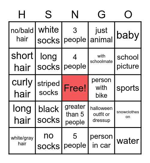 Picture Bingo Card