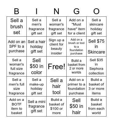 Holiday Bingo Card