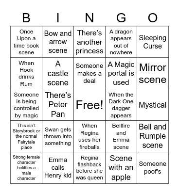 Once Upon a Time BINGO Card