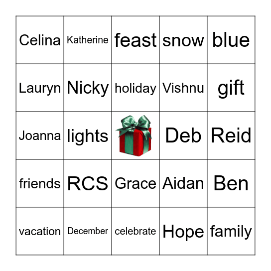 Holiday Bingo Card