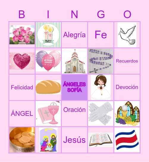 Primera Comunión Bingo Card