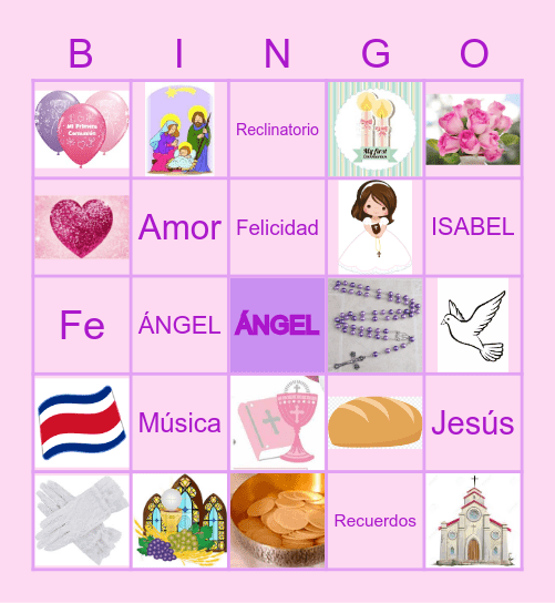 Primera Comunión Bingo Card