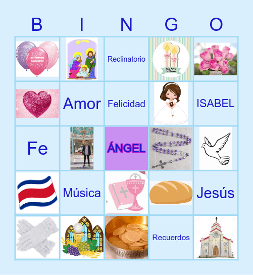 Primera Comunión Bingo Card