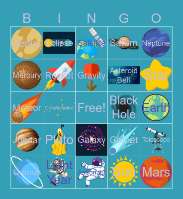 Space Bingo! Bingo Card