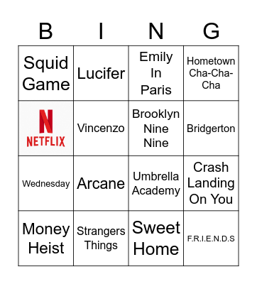 NETFLIX NIGHT BINGO Card