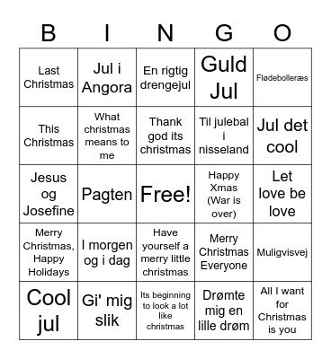 ERST JULEBANKO 2022 Bingo Card