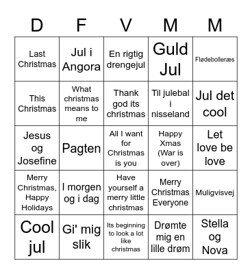 ERST JULEBANKO 2022 Bingo Card