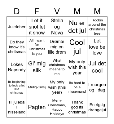 ERST JULEBANKO 2022 Bingo Card