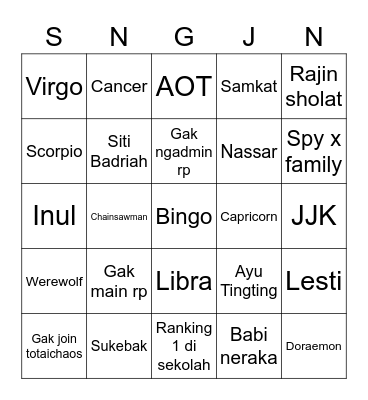 Bingo Card