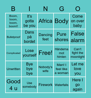 Syforeningsjulebordmusikkbingo🍆 Bingo Card