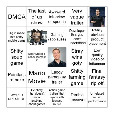 Game Awards Bingo Card