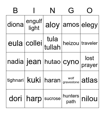 para bingo Card