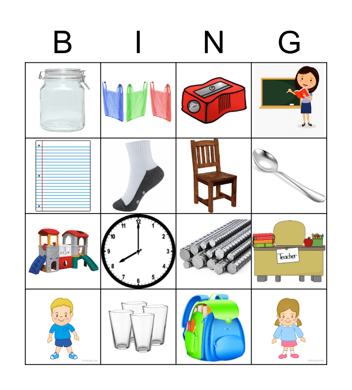 Classroom Materials Bingo Card