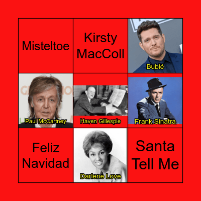 CHRISTMAS SONGS Bingo Card