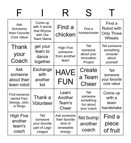 Festival BINGO Card