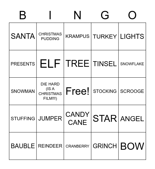 HTOL CHRISTMAS BINGO Card
