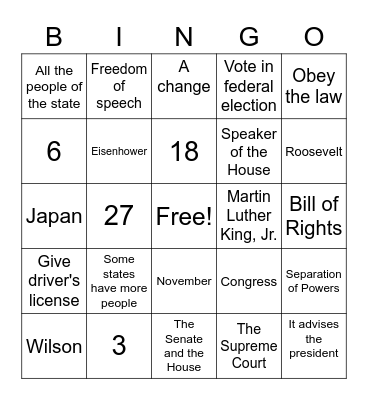 Citizenship-Chapters 6-10-edited 12/8/22 Bingo Card