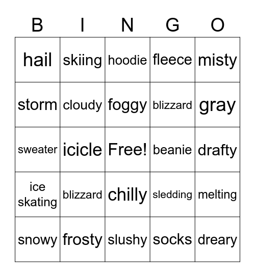 Multi-Syllabic Word Bingo Card