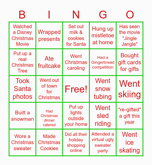 #CAP Christmas Bingo 2020! Bingo Card