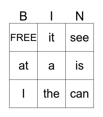 SIGHT WORDS! Bingo Card
