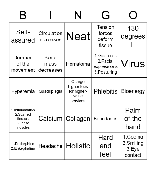 Final Exam Bingo Card