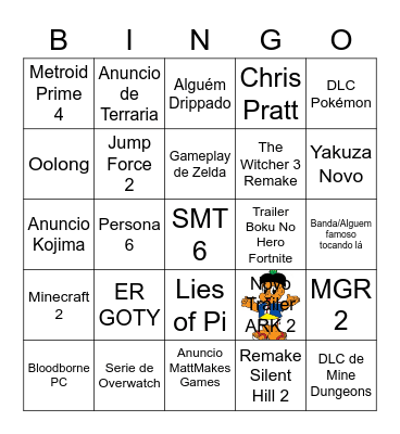 Bingo TGA Bingo Card