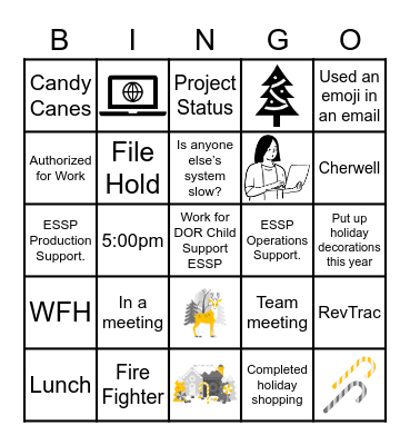 ESSP Holiday Bingo Card