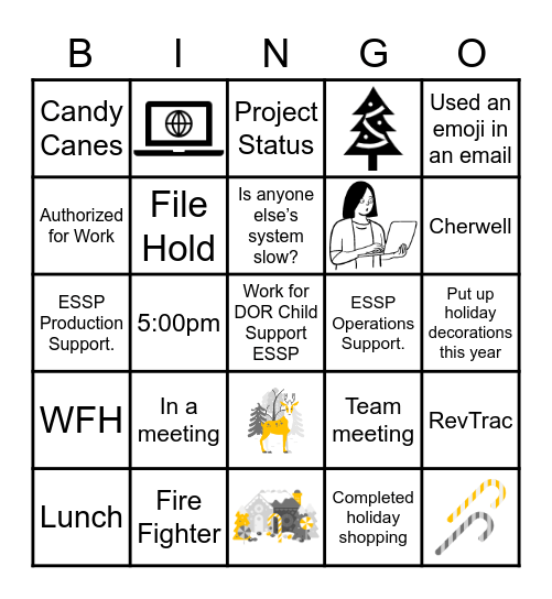 ESSP Holiday Bingo Card