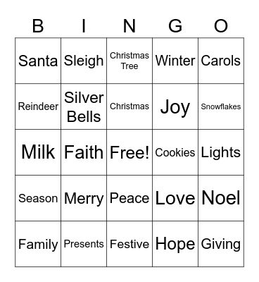 Christmas Bingo Card