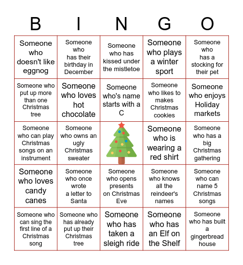 Christmas Bingo Challenge! Bingo Card