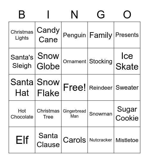 Holiday BINGO! Bingo Card