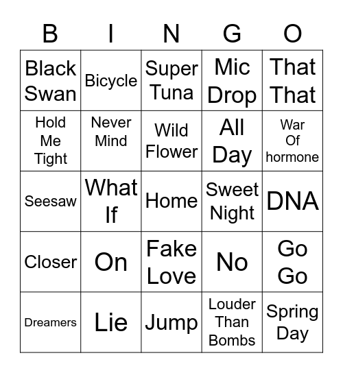 @shree_jeon Bingo Card