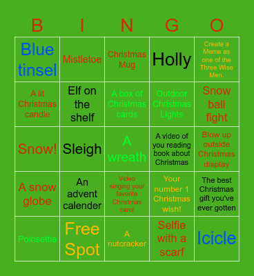 The 12 days of Christmas Bingo Card