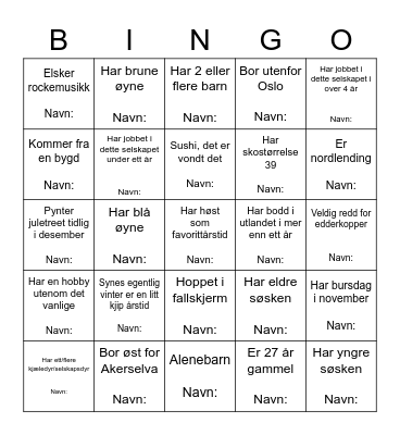 (B)L(I) KJE(N)T (GO) Bingo Card