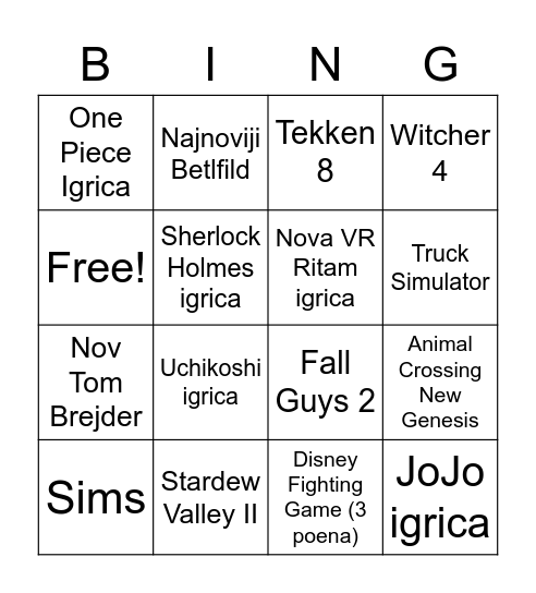 copa Bingo Card