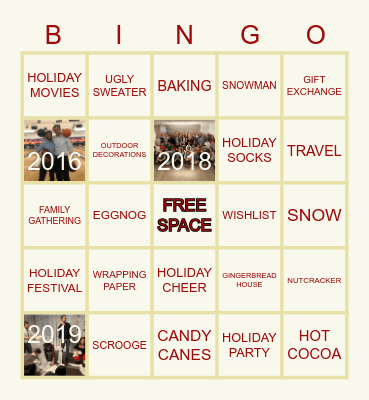 CL Holiday Bingo Card