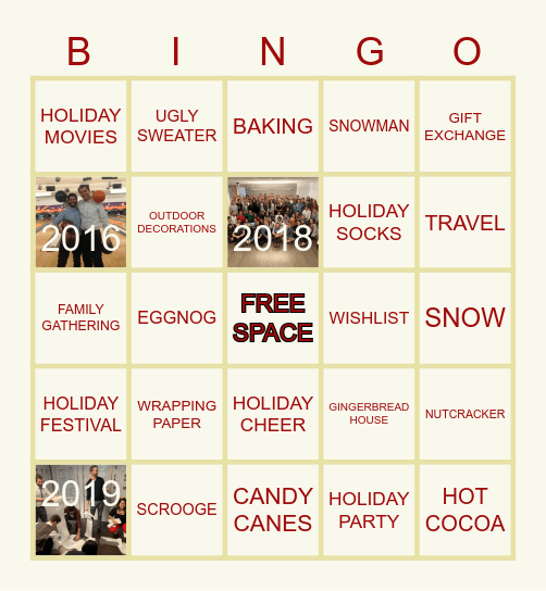 CL Holiday Bingo Card