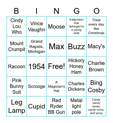 Christmas Movie Trivia Bingo Card