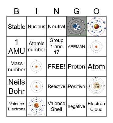 Chemistry Review Bingo Card