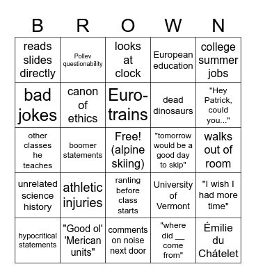 Chris Brown Bingo! Bingo Card