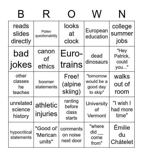 Chris Brown Bingo! Bingo Card