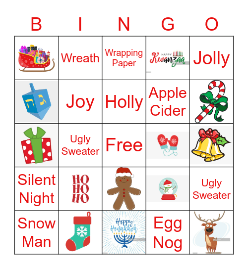 Holiday Bingo Card