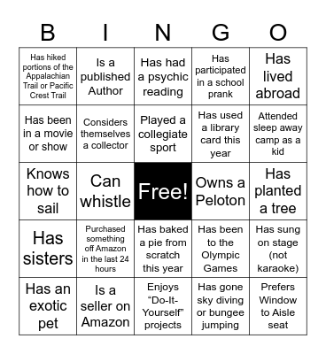 Team Bingo Card