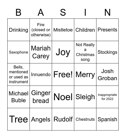 Christmas Bingo Card