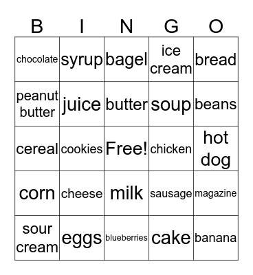 Food  Bingo Card