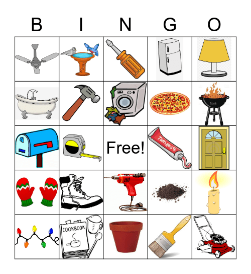 Menards Scavenger Hunt Bingo Card