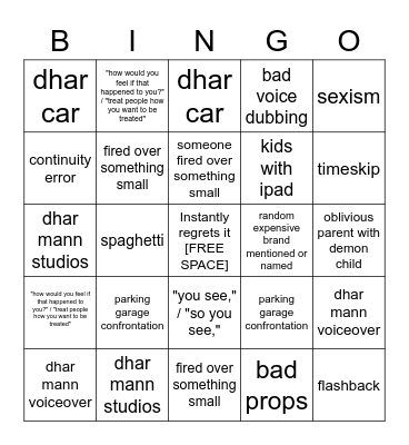 dhar mann bingo Card