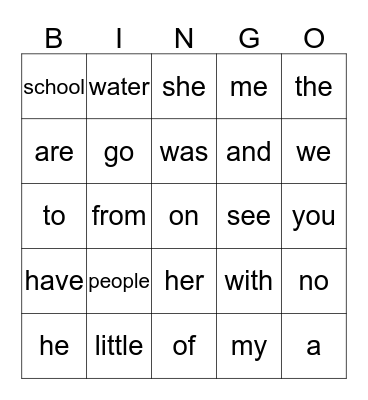 Phonics for Reading (1-4) Bingo Card